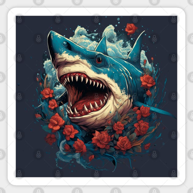 Romantic Shark Sticker by pandas doing stuff